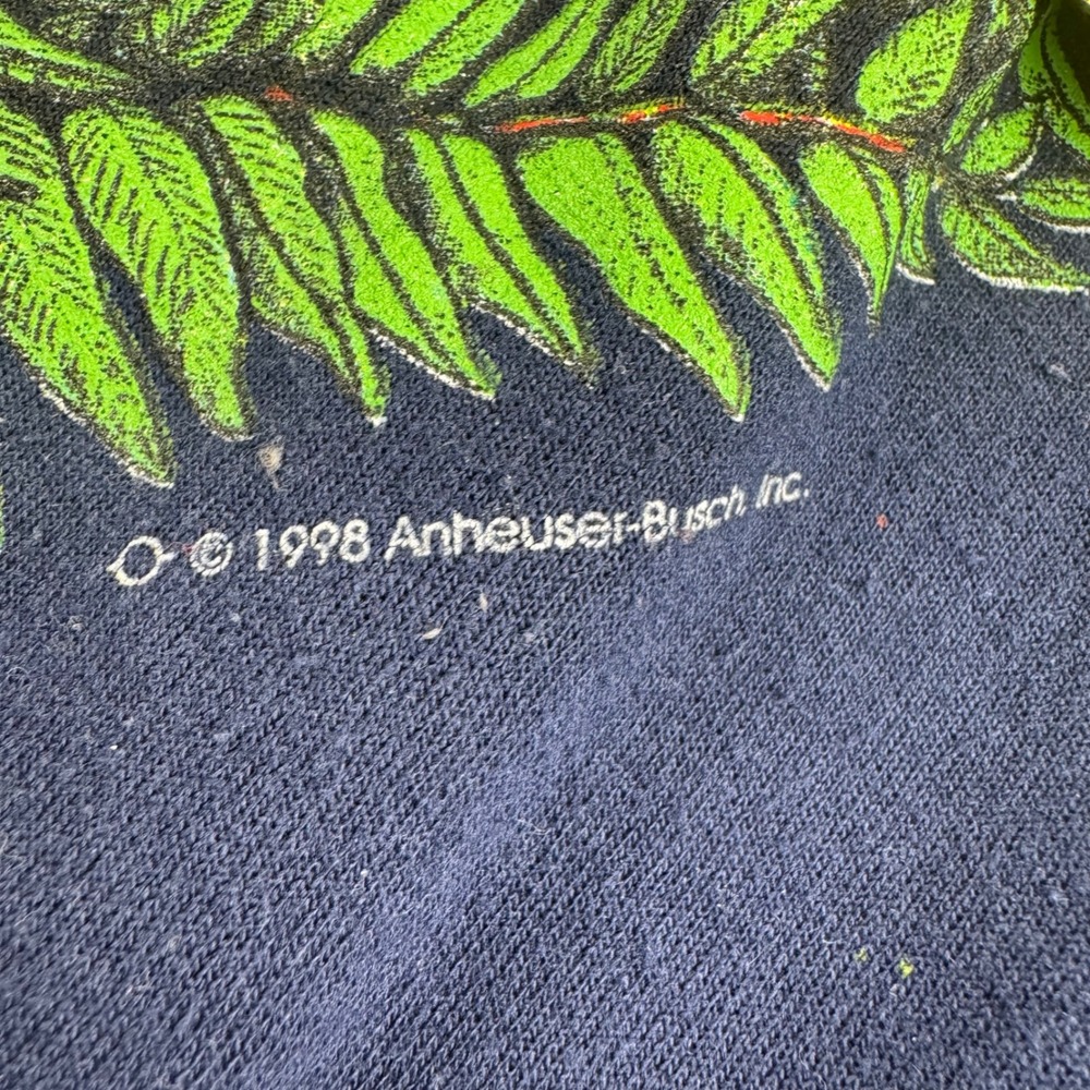 Vintage 1998 Budweiser Louis the Lizard Sweatshirt Hanes Navy Blue Large - Picture 6 of 9